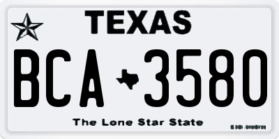 TX license plate BCA3580