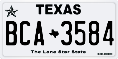 TX license plate BCA3584