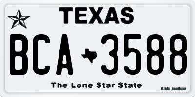 TX license plate BCA3588
