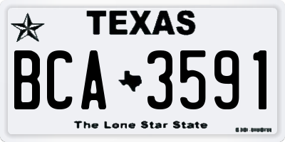 TX license plate BCA3591