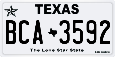 TX license plate BCA3592