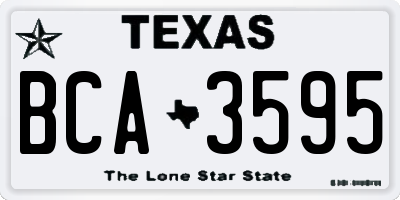 TX license plate BCA3595