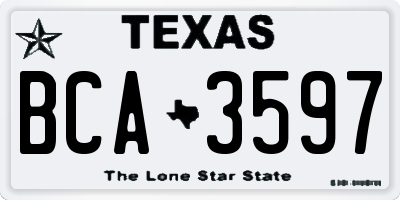 TX license plate BCA3597