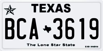 TX license plate BCA3619