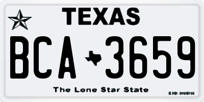 TX license plate BCA3659