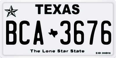 TX license plate BCA3676