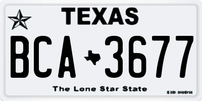 TX license plate BCA3677