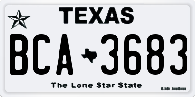 TX license plate BCA3683