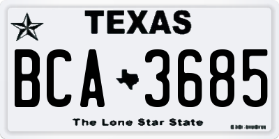 TX license plate BCA3685