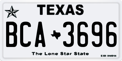 TX license plate BCA3696