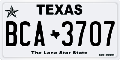TX license plate BCA3707