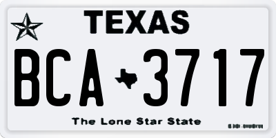 TX license plate BCA3717