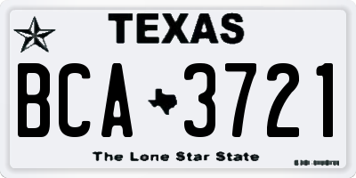 TX license plate BCA3721
