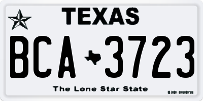 TX license plate BCA3723
