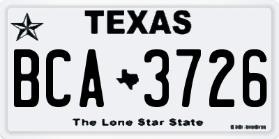 TX license plate BCA3726