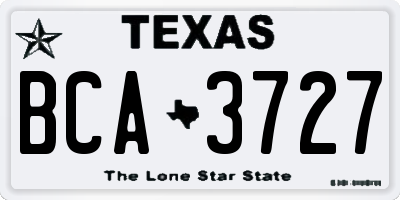 TX license plate BCA3727
