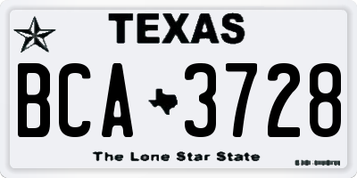 TX license plate BCA3728