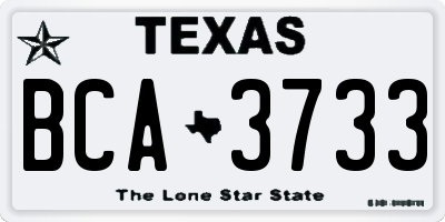 TX license plate BCA3733
