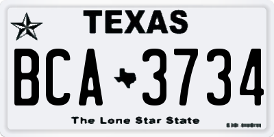TX license plate BCA3734