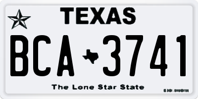 TX license plate BCA3741