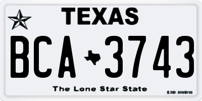 TX license plate BCA3743