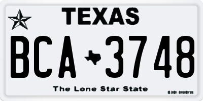 TX license plate BCA3748
