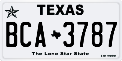 TX license plate BCA3787