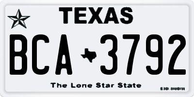 TX license plate BCA3792