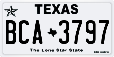 TX license plate BCA3797