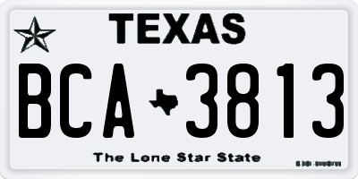 TX license plate BCA3813