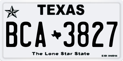 TX license plate BCA3827