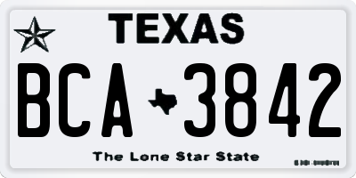 TX license plate BCA3842