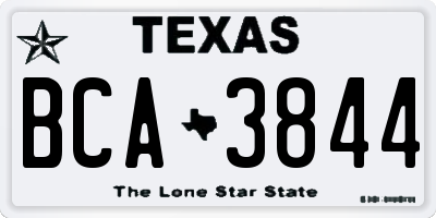 TX license plate BCA3844