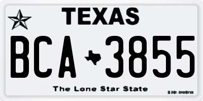 TX license plate BCA3855