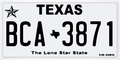 TX license plate BCA3871