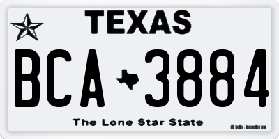 TX license plate BCA3884