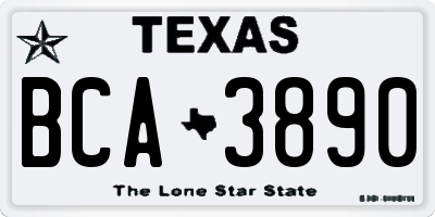 TX license plate BCA3890