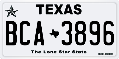 TX license plate BCA3896