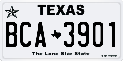 TX license plate BCA3901
