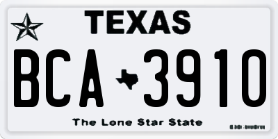 TX license plate BCA3910