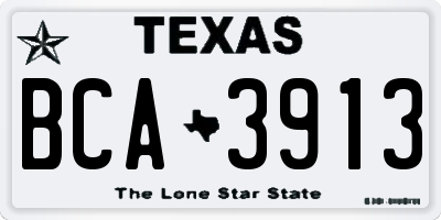 TX license plate BCA3913