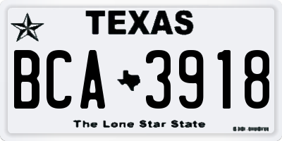 TX license plate BCA3918