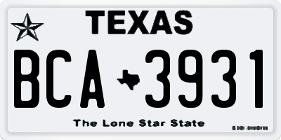 TX license plate BCA3931