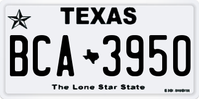 TX license plate BCA3950