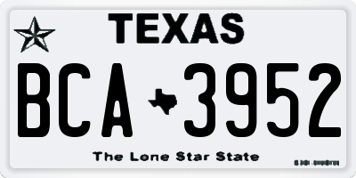 TX license plate BCA3952