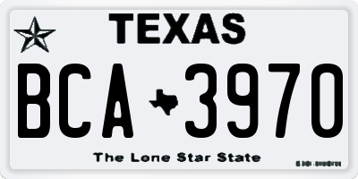 TX license plate BCA3970