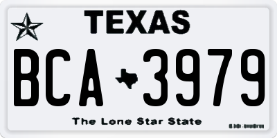 TX license plate BCA3979