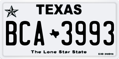 TX license plate BCA3993