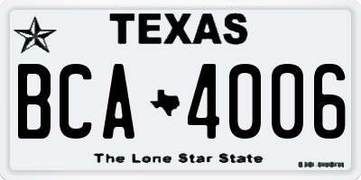 TX license plate BCA4006
