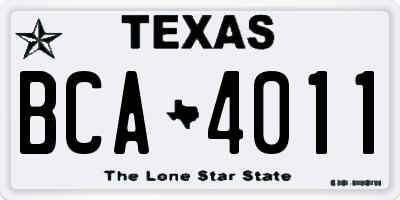 TX license plate BCA4011